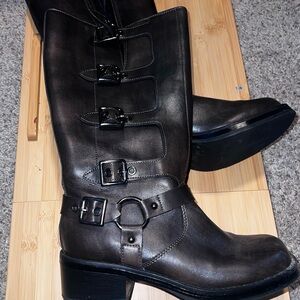 Target Brown Moto Boots with Buckle Detail